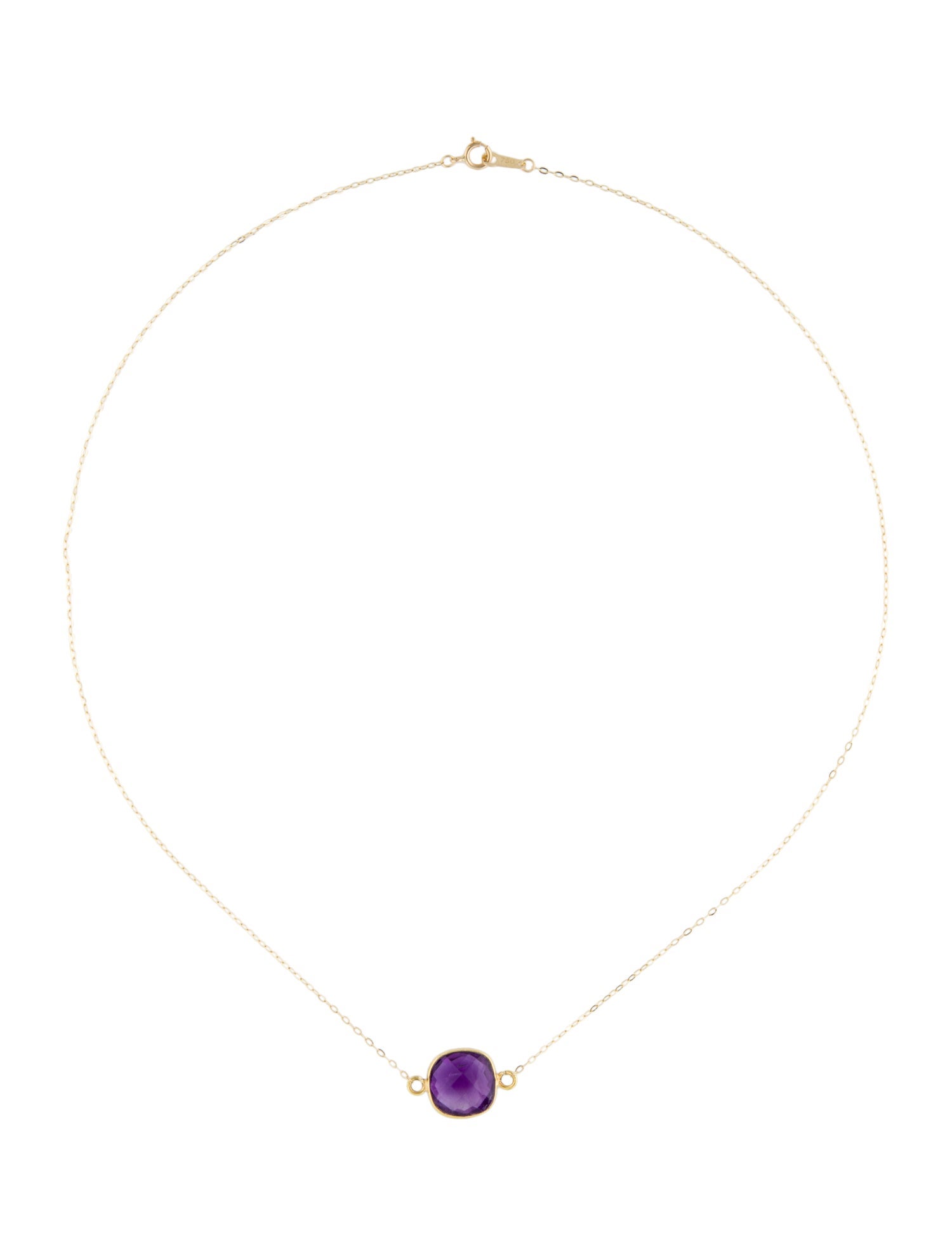 Necklace 18K Amethyst Pendant