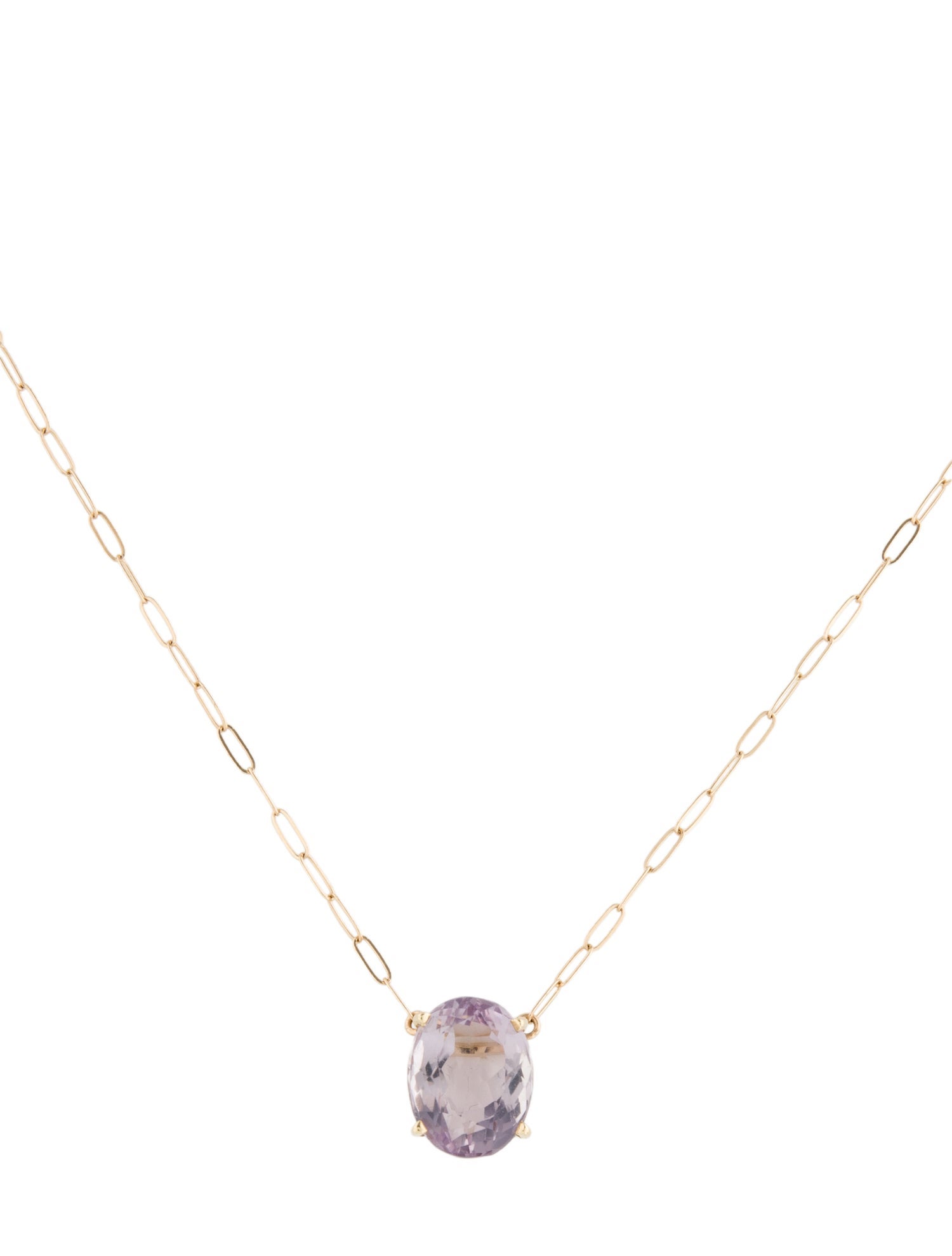 Necklace 14K Amethyst Pendant