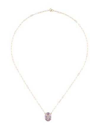 Necklace 14K Amethyst Pendant Necklace