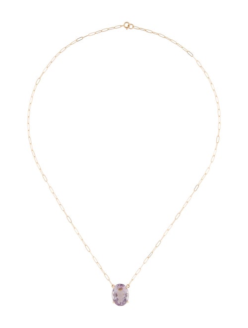 Necklace 14K Amethyst Pendant Necklace