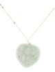 Necklace 14K Jadeite Carved Heart Pendant