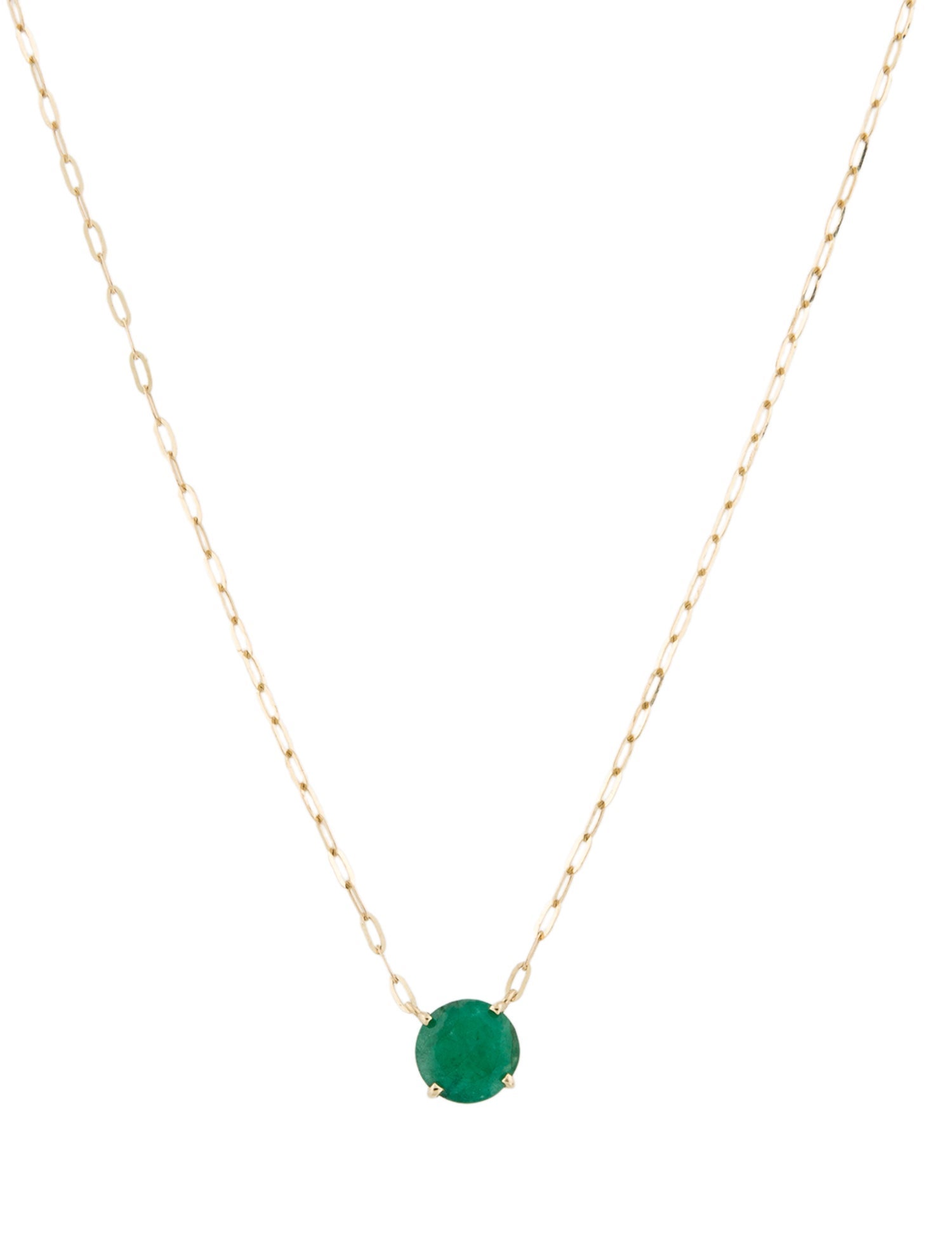 Necklace 14K 1.48ct Emerald Pendant
