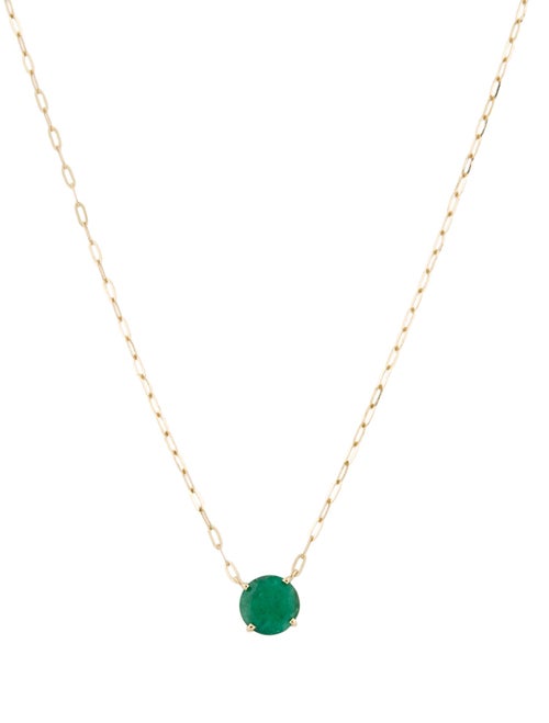 Necklace 14K 1.48ct Emerald Pendant Necklace