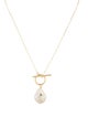 Necklace 14K Pearl & Sapphire Pendant Necklace