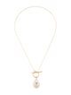 Necklace 14K Pearl & Sapphire Pendant Necklace