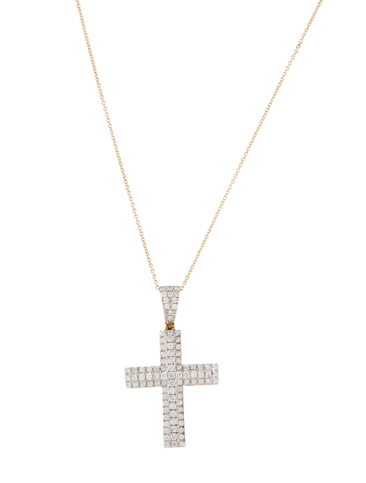 Necklace 14K Diamond Cross Pendant