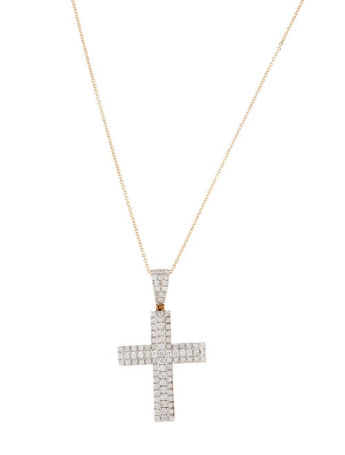 Necklace 14K Diamond Cross Pendant Necklace