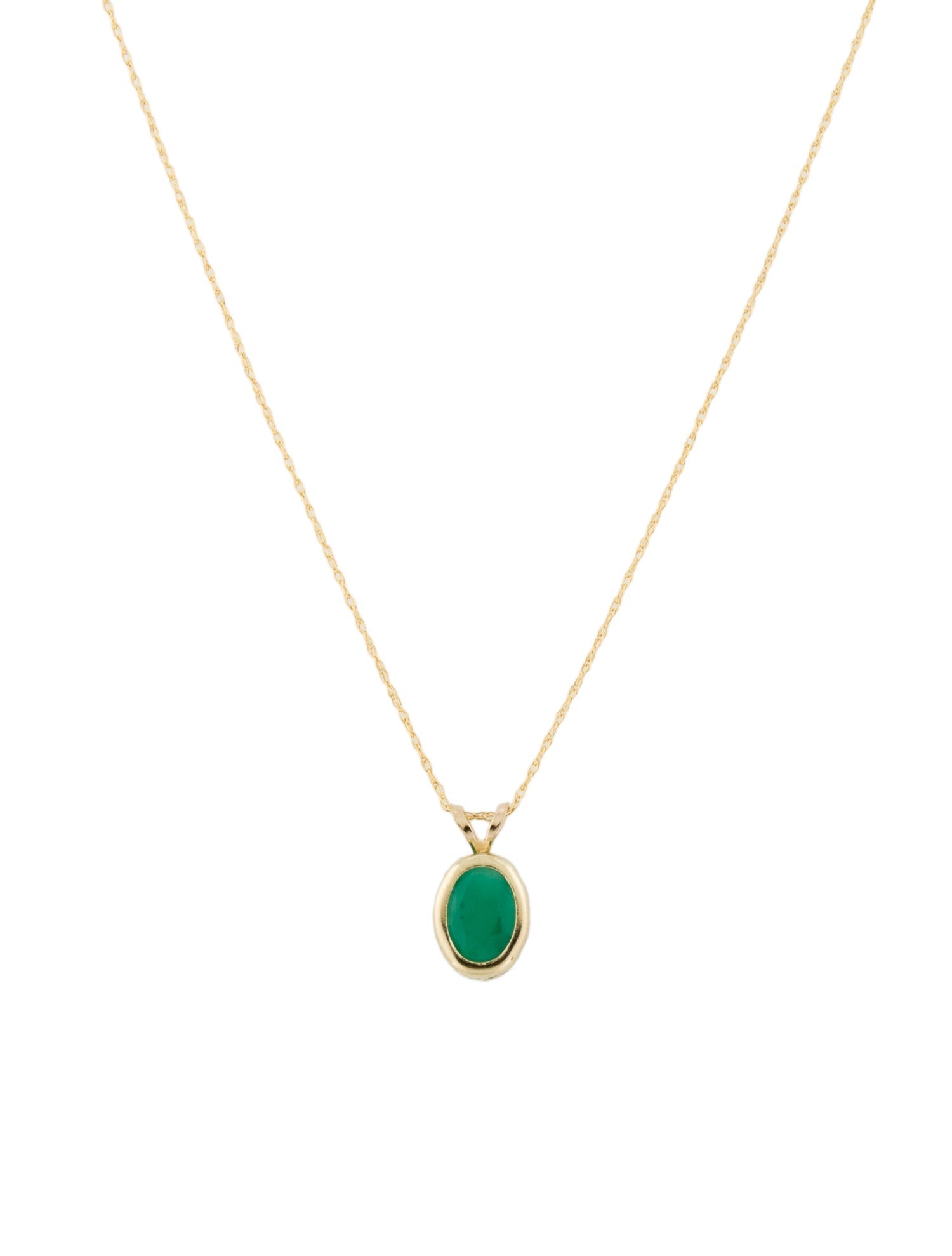 Necklace 14K Emerald Pendant