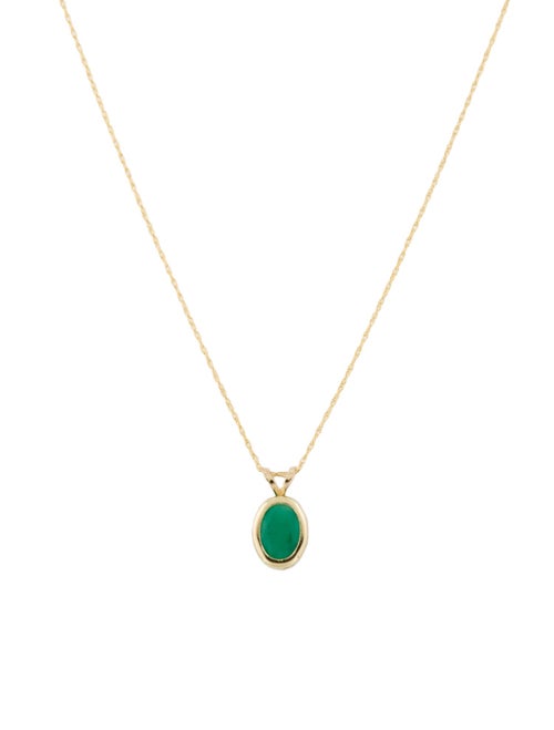 Necklace 14K Emerald Pendant Necklace