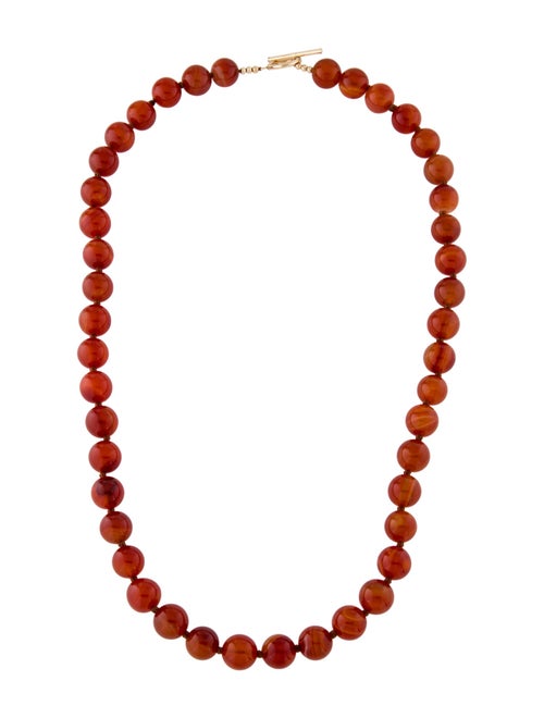 Necklace 14K Carnelian Bead Strand Necklace