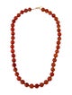 Necklace 14K Carnelian Bead Strand Necklace
