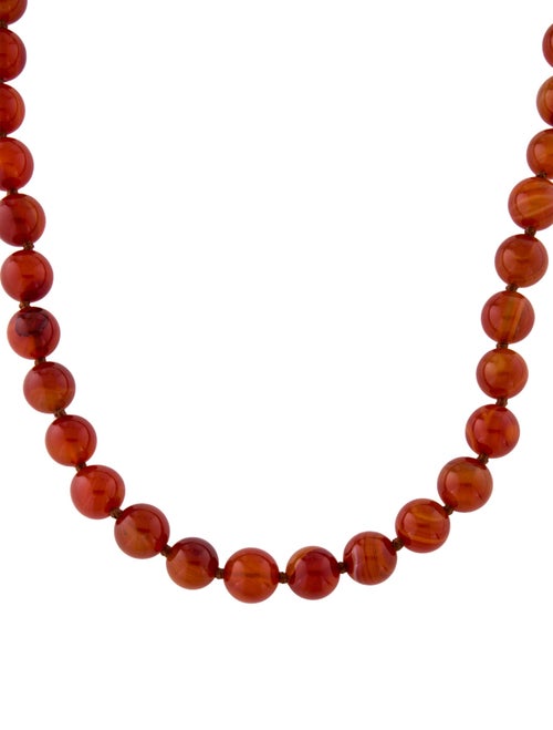 Necklace 14K Carnelian Bead Strand Necklace