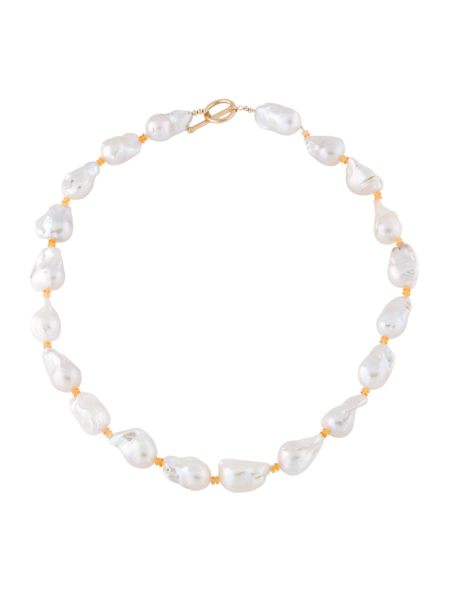 Necklace 14K Pearl & Fire Opal Bead Strand