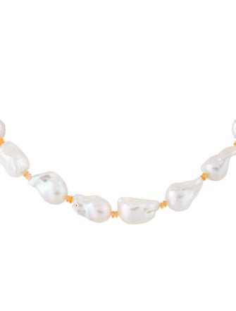 Necklace 14K Pearl & Fire Opal Bead Strand Necklace