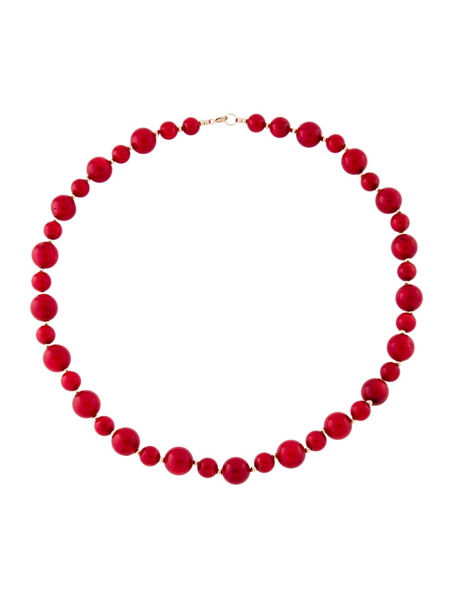 Necklace 14K Dyed Coral Bead Strand