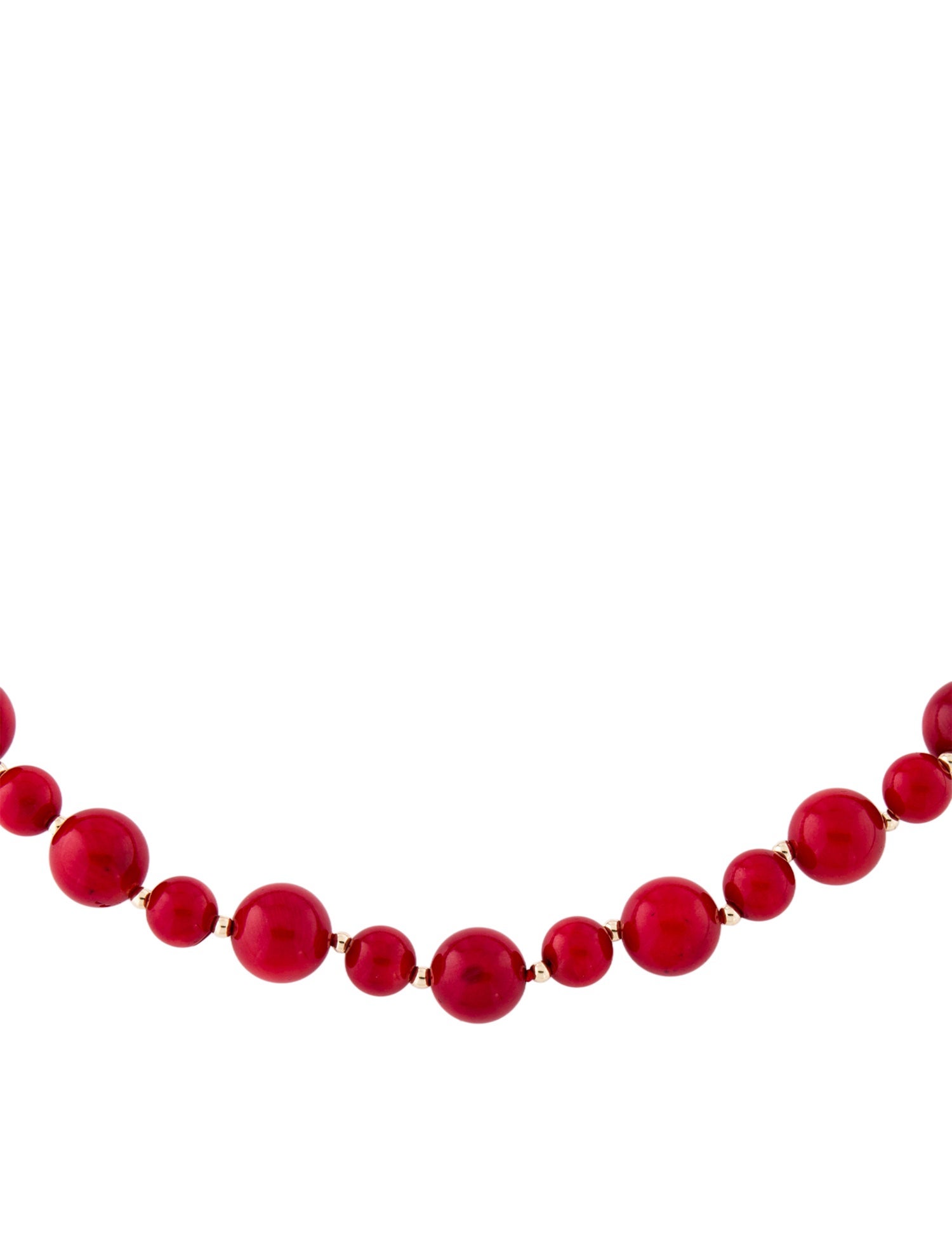 Necklace 14K Dyed Coral Bead Strand