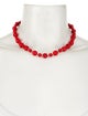 Necklace 14K Dyed Coral Bead Strand Necklace
