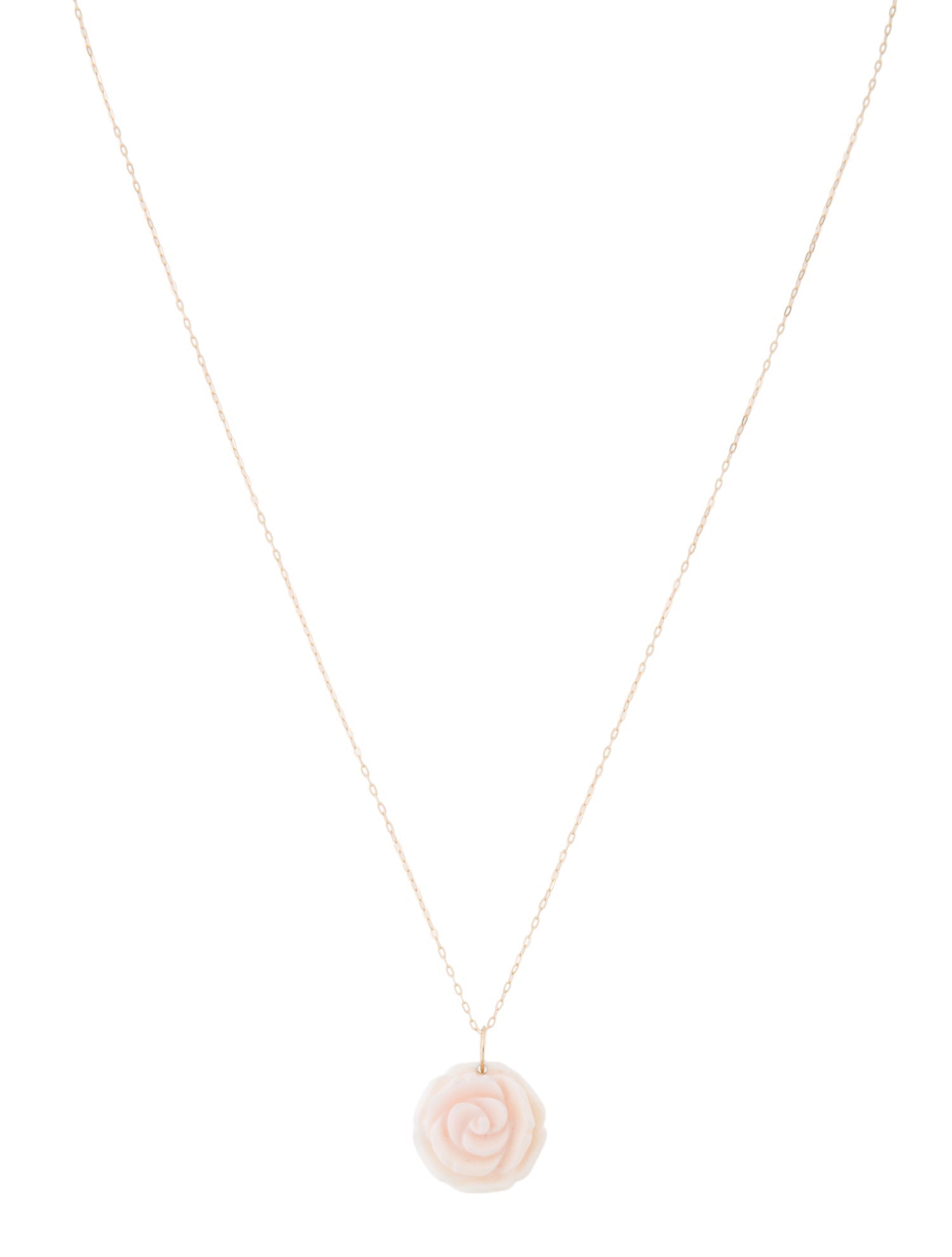 Necklace 14K Shell Rose Pendant