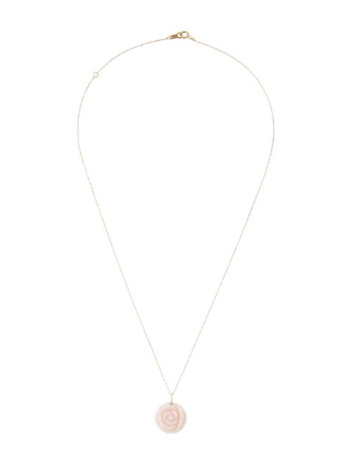 Necklace 14K Shell Rose Pendant Necklace