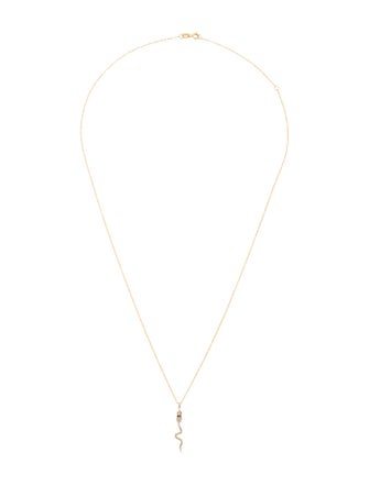 Necklace 14K Diamond & Sapphire Snake Pendant Necklace