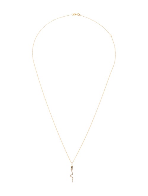 Necklace 14K Diamond & Sapphire Snake Pendant Necklace