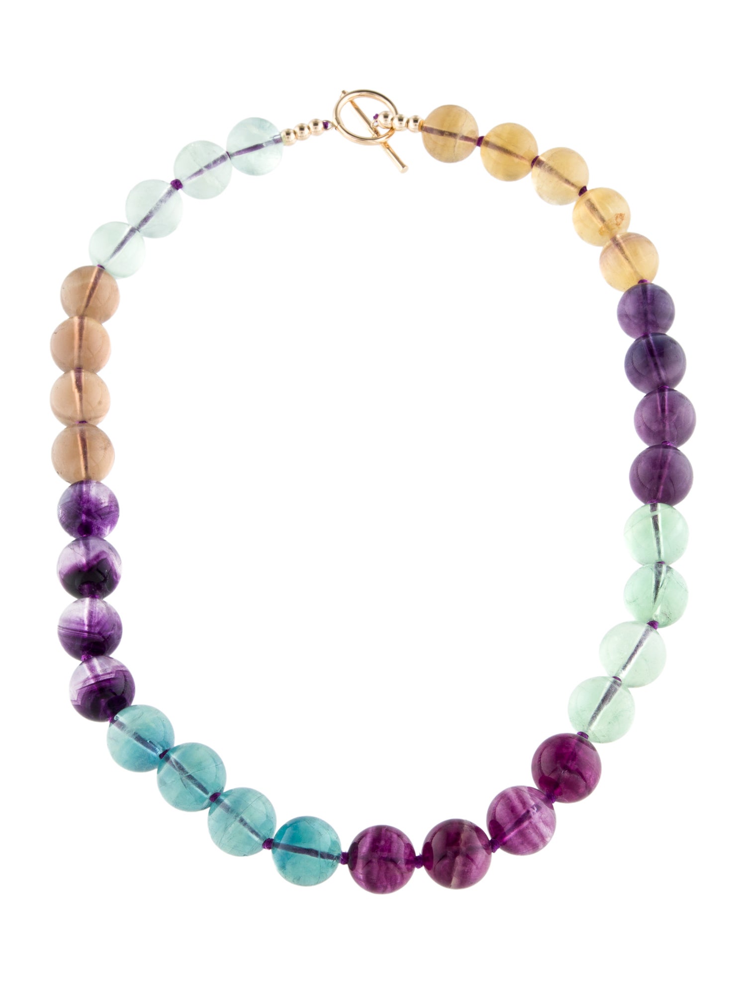 Necklace 14K Multicolor Fluorite Bead