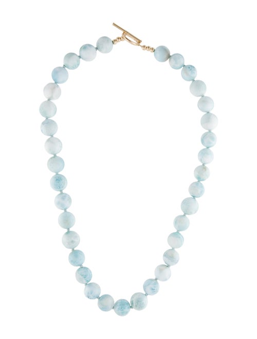 Necklace 14K Pectolite Bead Toggle Necklace