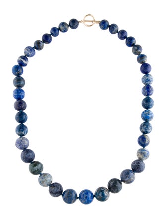 Necklace 14K Lapis Lazuli Bead Strand Necklace