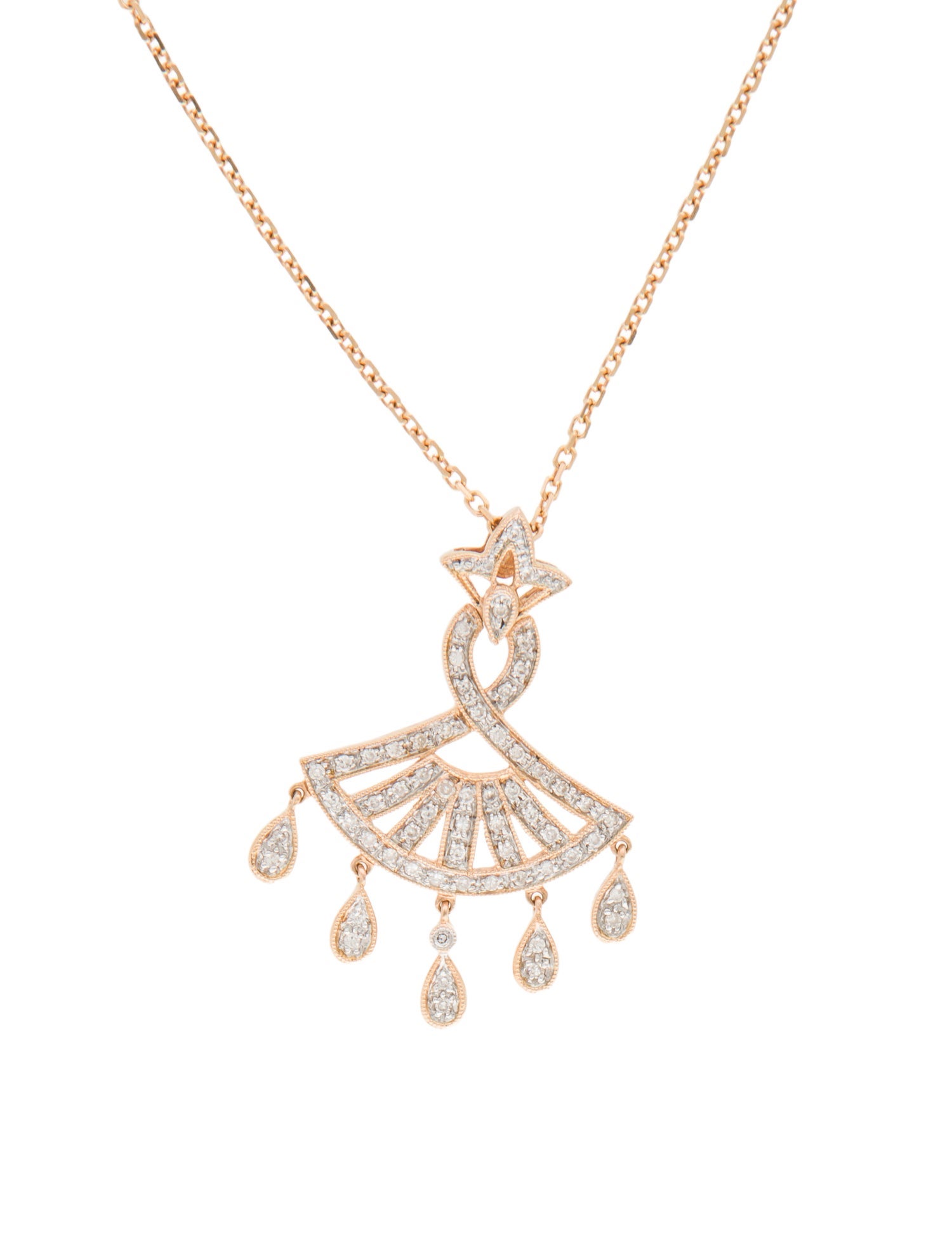 Necklace 14K Diamond Chandelier Pendant
