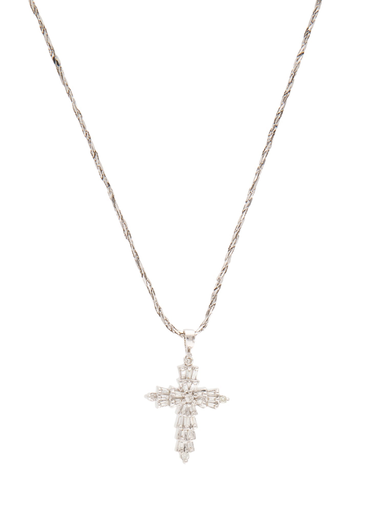 Necklace 14K Diamond Cross Pendant Necklace