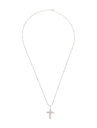 Necklace 14K Diamond Cross Pendant Necklace