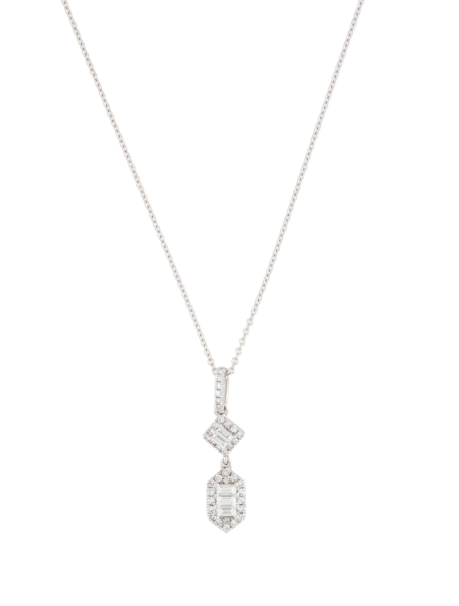 Necklace 14K Diamond Drop Pendant Necklace