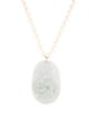 Necklace 14K Pearl & Jadeite Dragon Pendant Necklace