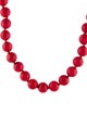 Necklace 14K Dyed Coral Bead Strand Necklace