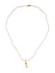 Necklace 14K Cultured Pearl & Diamond Sneaker Pendant Necklace
