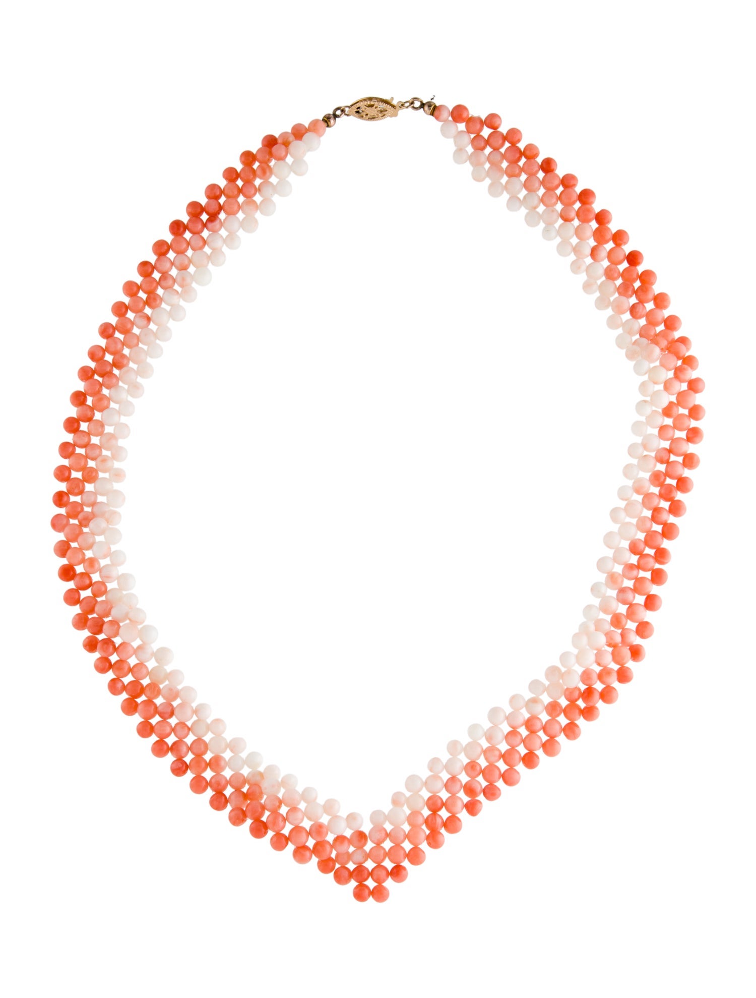 Necklace 14K Coral Bead Collar