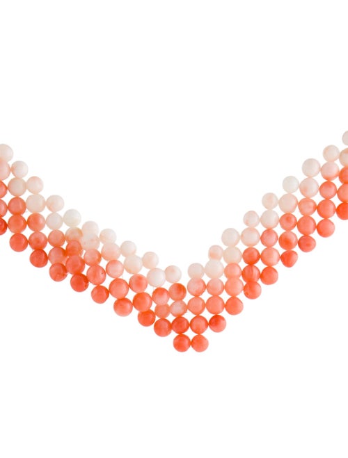 Necklace 14K Coral Bead Collar Necklace
