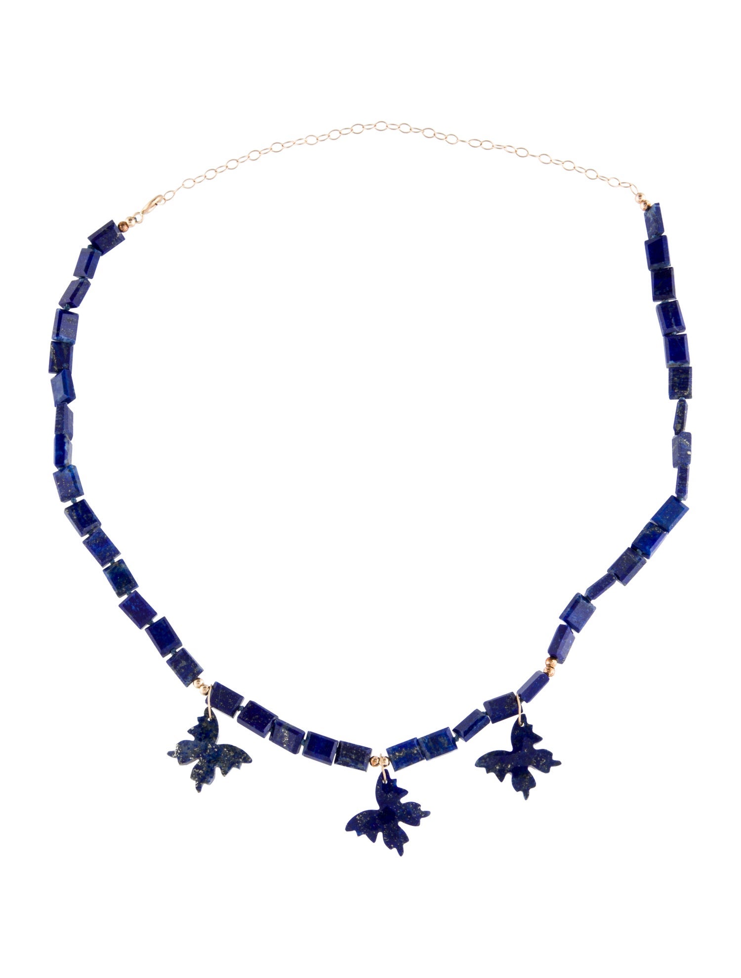 Necklace 14K Lapis Lazuli Butterfly Station