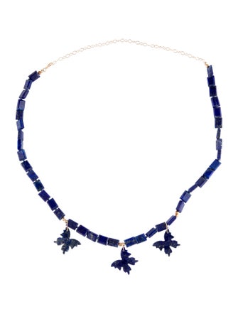 Necklace 14K Lapis Lazuli Butterfly Station Necklace