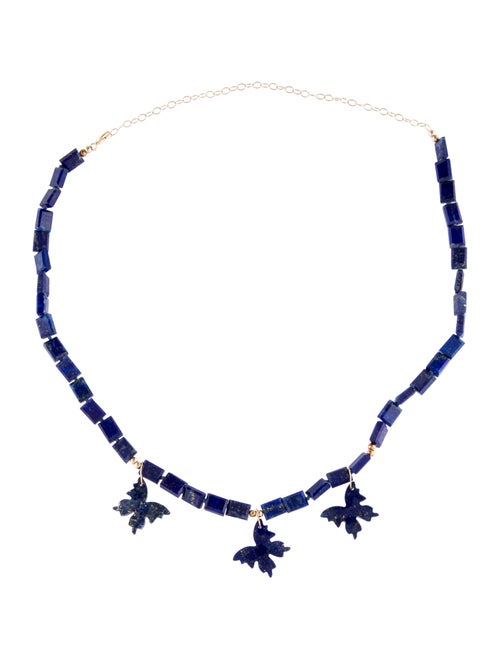 Necklace 14K Lapis Lazuli Butterfly Station Necklace
