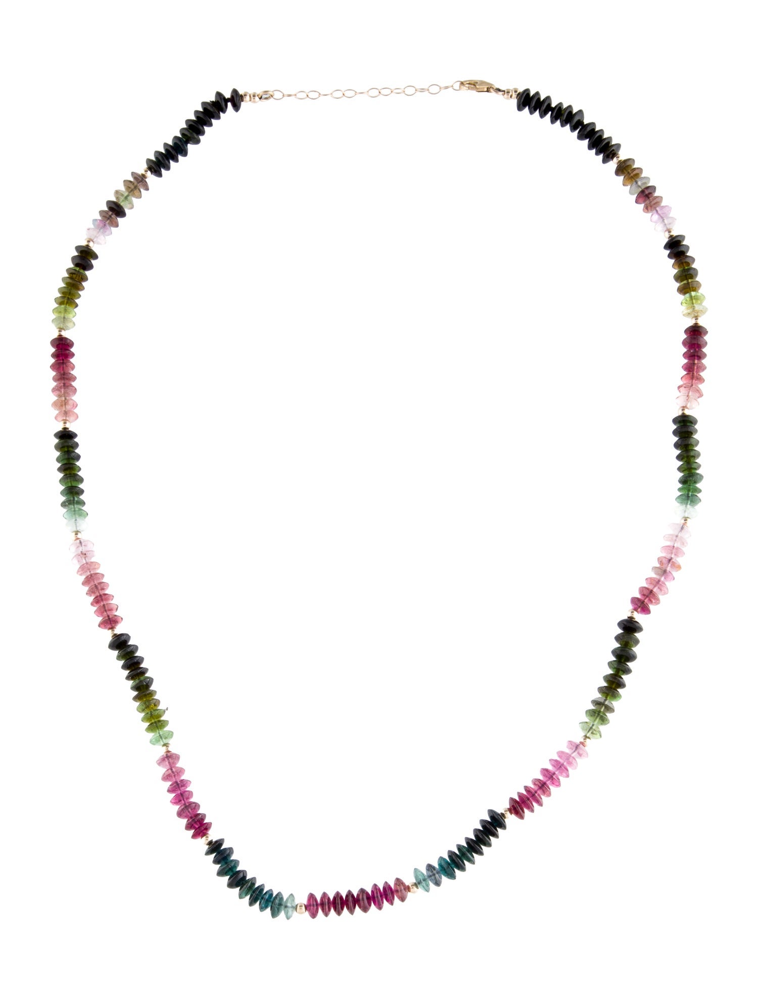 Necklace 14K Tourmaline Bead Strand