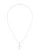 Necklace 14K Heart Cross Pendant & Pearl Bead Necklace