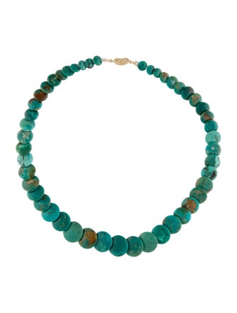 Necklace 14K Turquoise Graduated Beaded Necklace