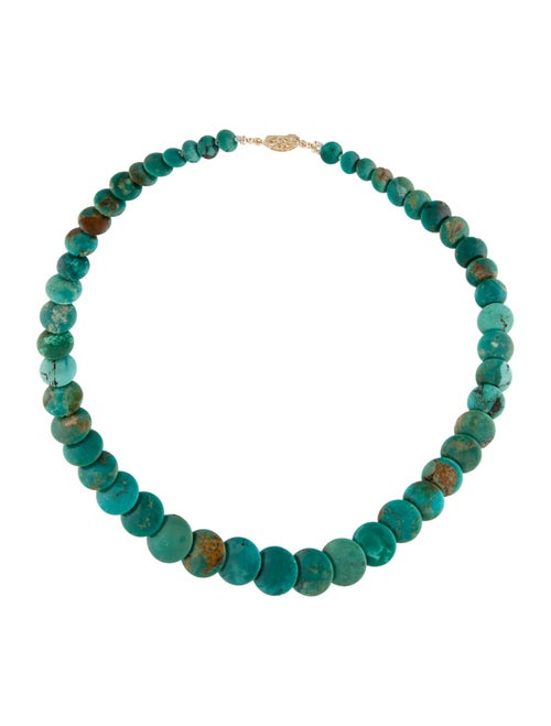 Necklace 14K Turquoise Graduated Beaded Necklace