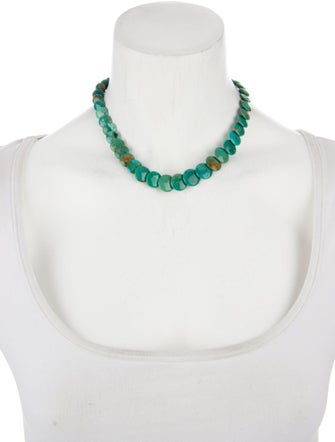 Necklace 14K Turquoise Graduated Beaded Necklace