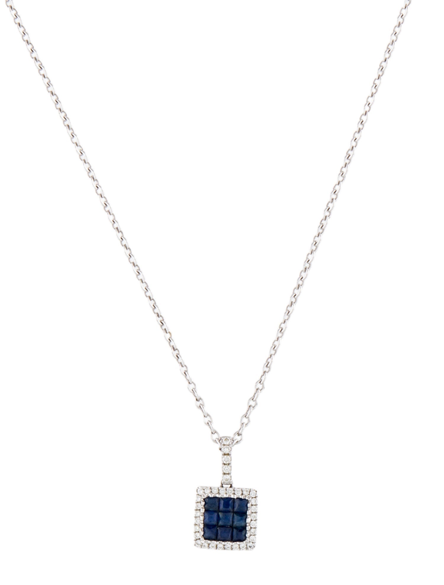 Necklace 14K Sapphire & Diamond Pendant