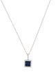 Necklace 14K Sapphire & Diamond Pendant Necklace