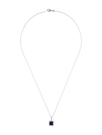 Necklace 14K Sapphire & Diamond Pendant Necklace