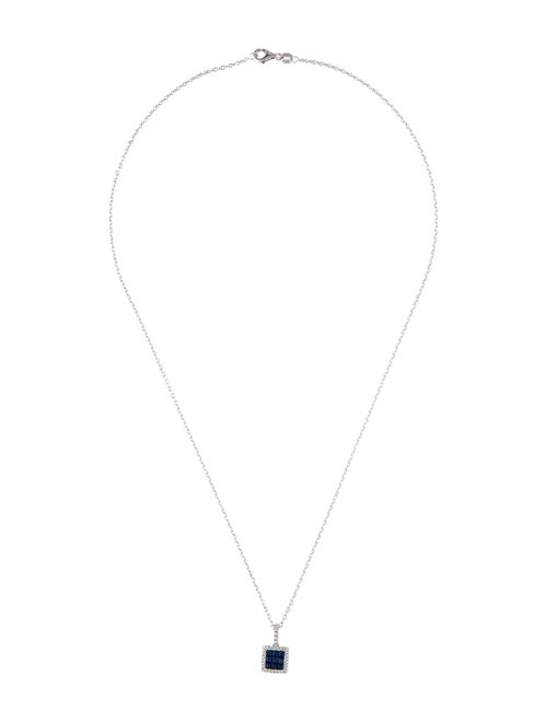 Necklace 14K Sapphire & Diamond Pendant Necklace