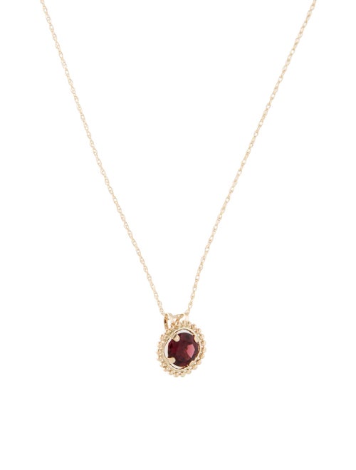 Necklace 10K Garnet Pendant Necklace